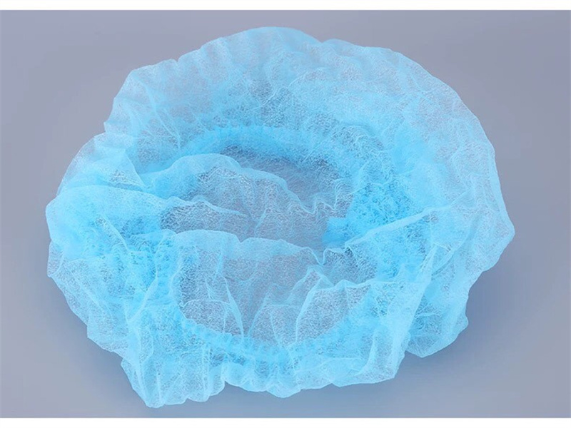 Wholesale Disposable blue Bouffant Cap