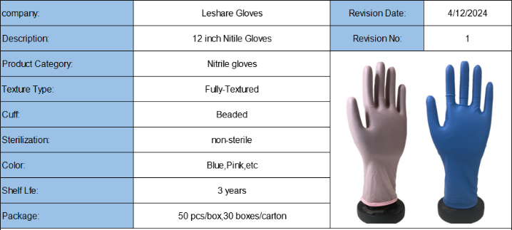 New Arrival 12 Inch Nitrile Gloves